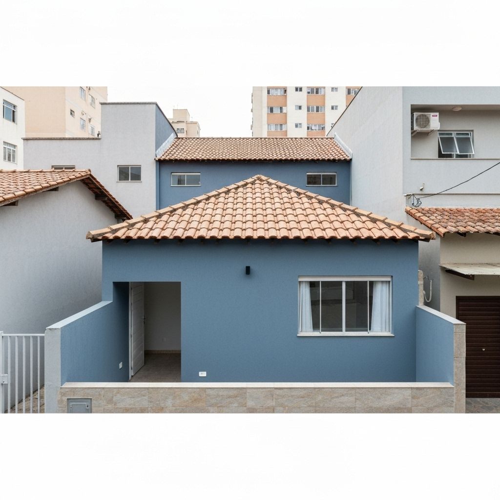 Casa compacta brasileira em área urbana