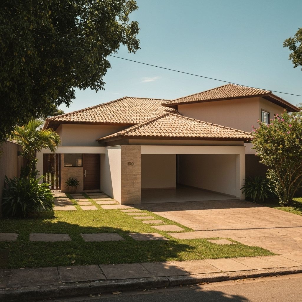 Casa brasileira moderna com garagem