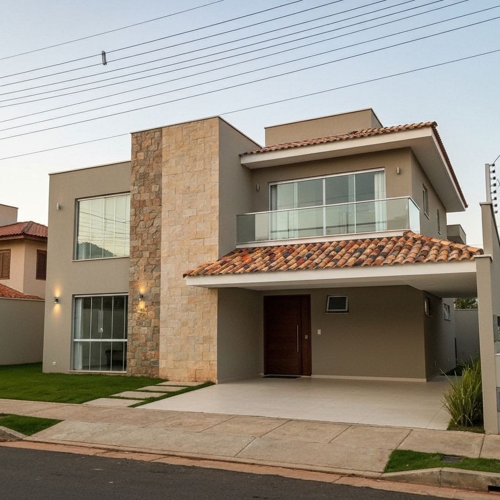 Casa de dois andares moderna brasileira